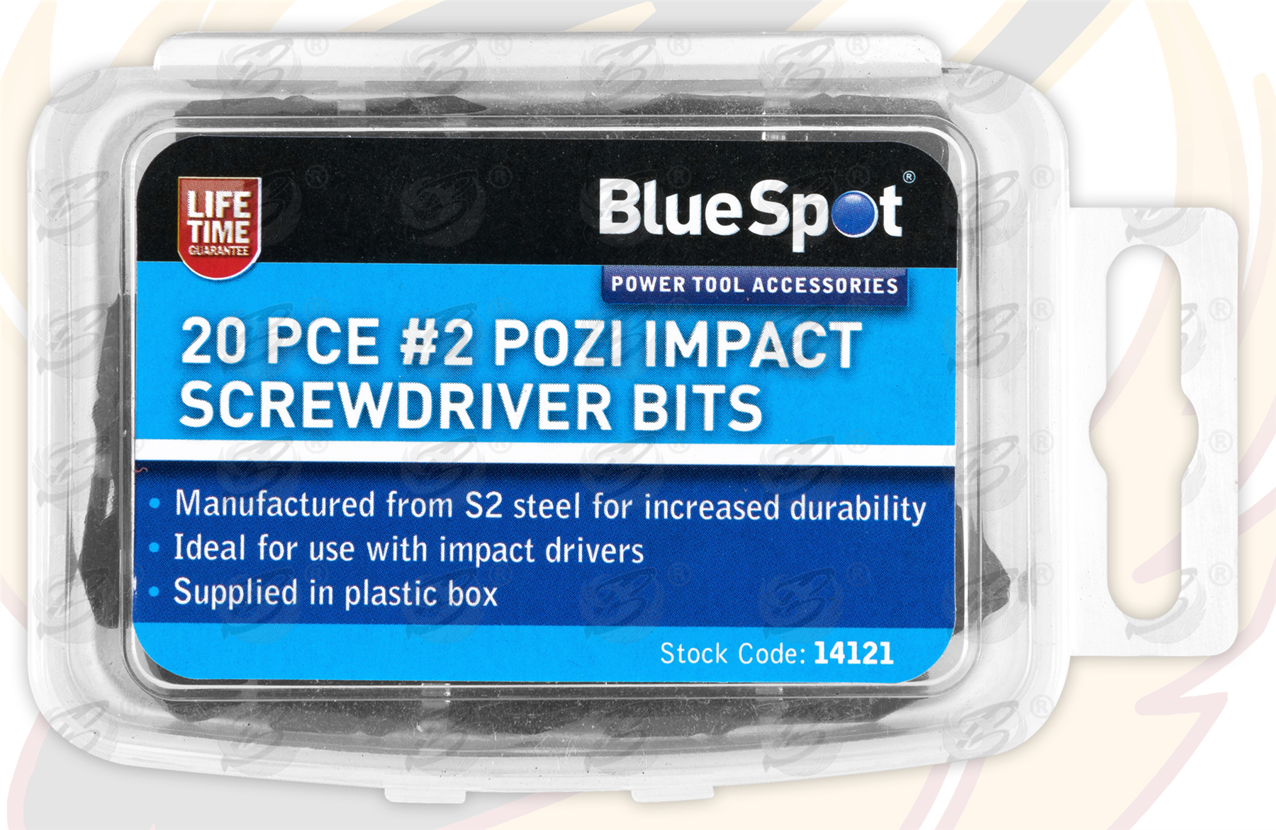 BlueSpot 20 Piece x PZ2 x 25mm Impact Drill / Driver Bits ( 14121 )