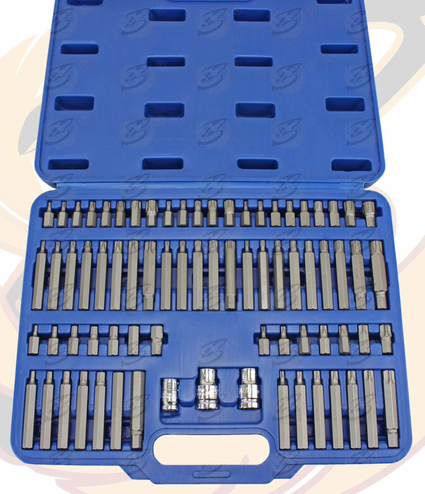 US Pro 75 Piece Hex - Torx - Spline - Ribe - Tamperproof Torx Bit Sockets 2068