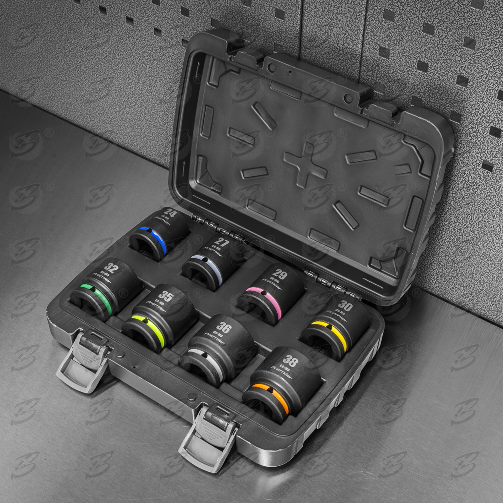 Sealey 8 Piece 3/4" Drive 6 Point Shallow Impact Sockets 24mm - 38mm ( AK8890M )