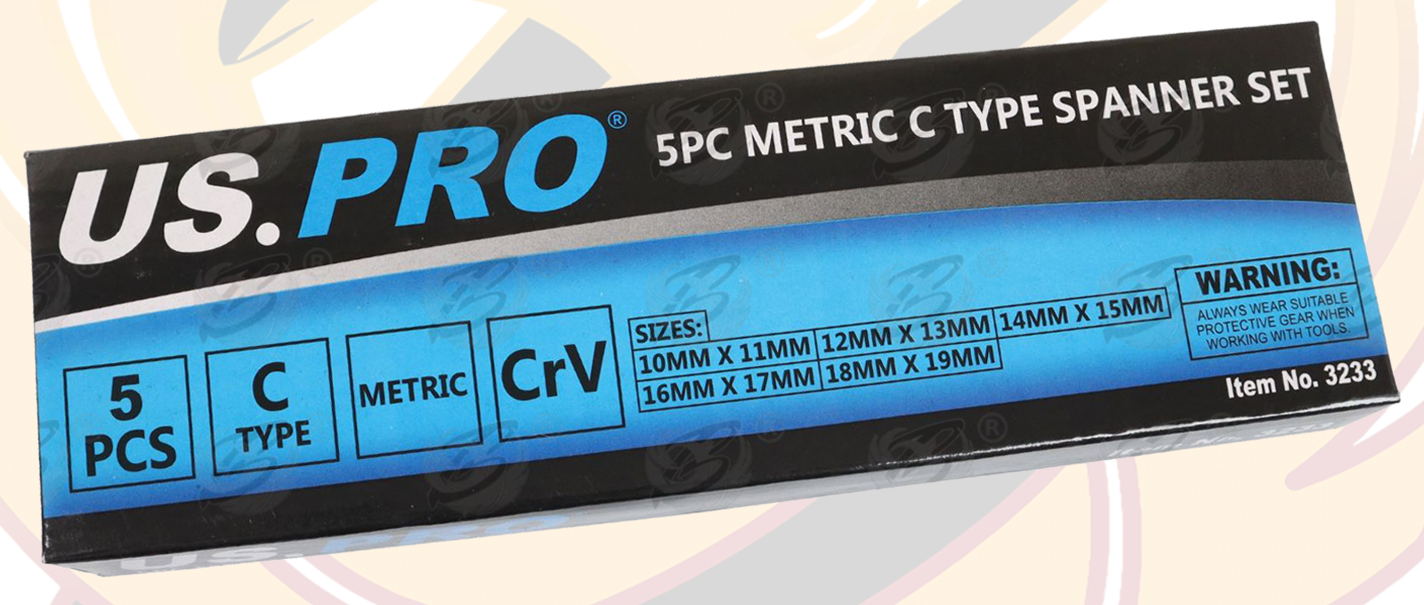 US Pro 5 Piece Metric C Type Spanner Set 10 - 19mm ( 3233 )