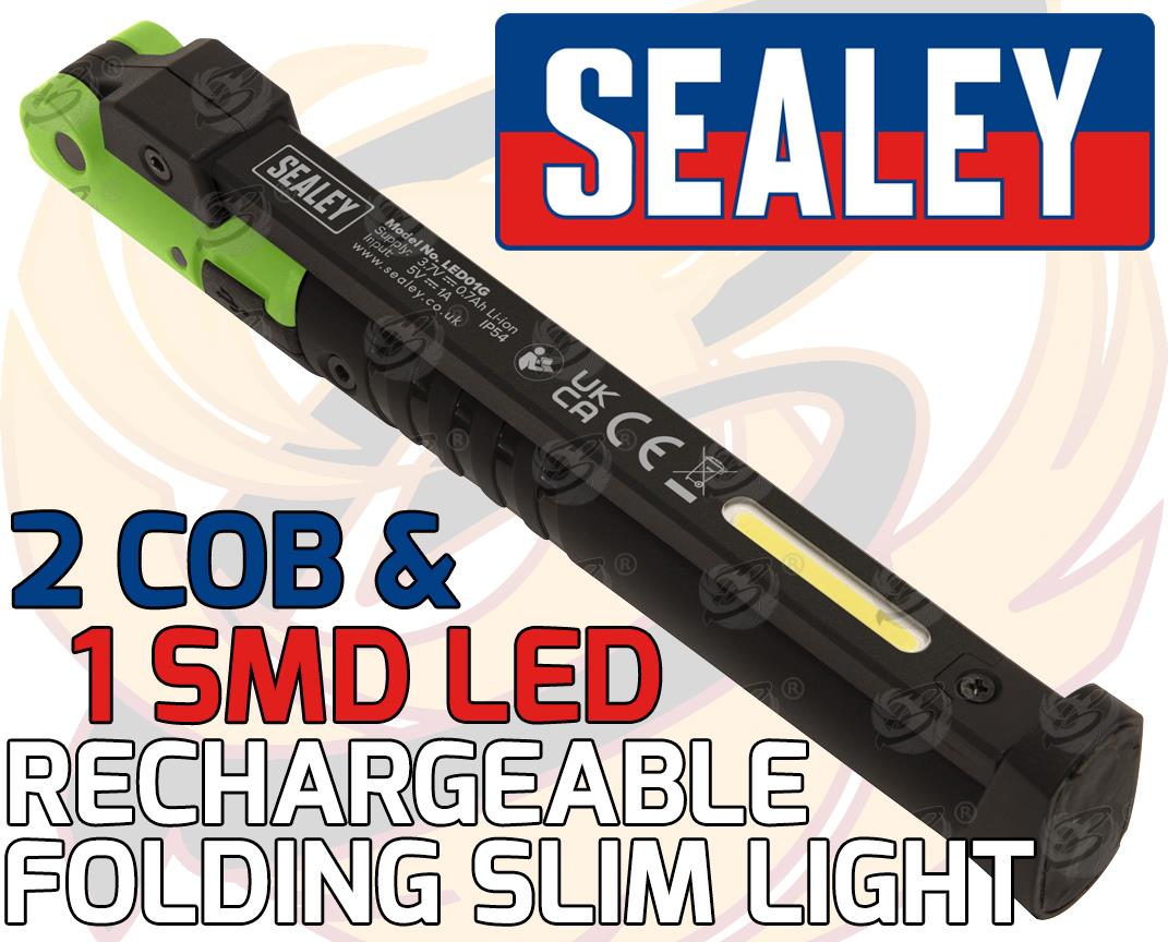 SEALEY RECHARGEABLE SMD LED LI - ION WORK LIGHT ( GREEN )