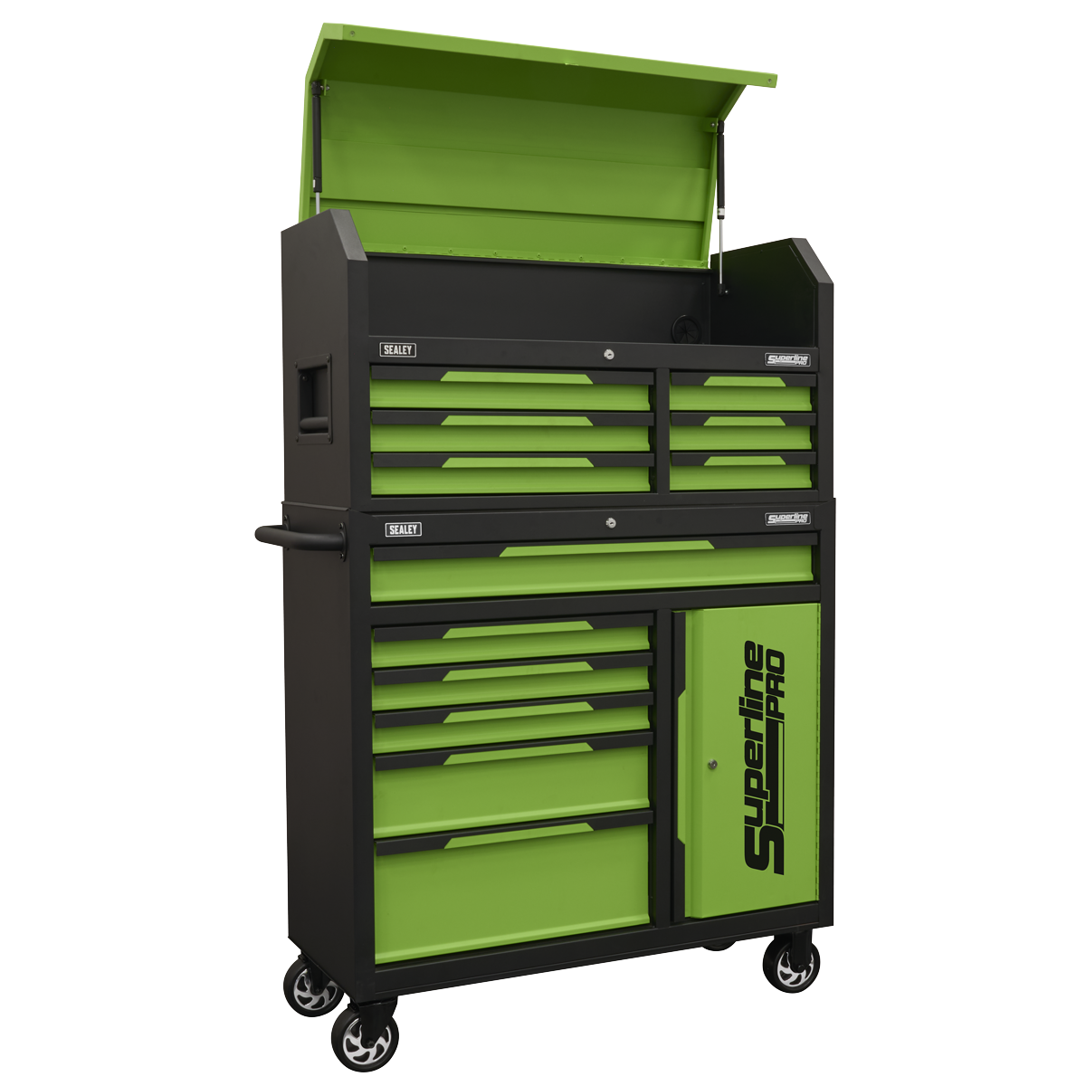 Sealey Superline Pro 12 Drawer & Cupboard Toolbox ( Green ) AP1080HVG