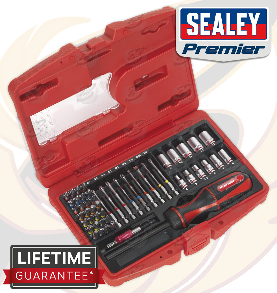 SEALEY 51PCS FINE TOOTH RATCHET SCREWDRIVER & ACCESSORIES