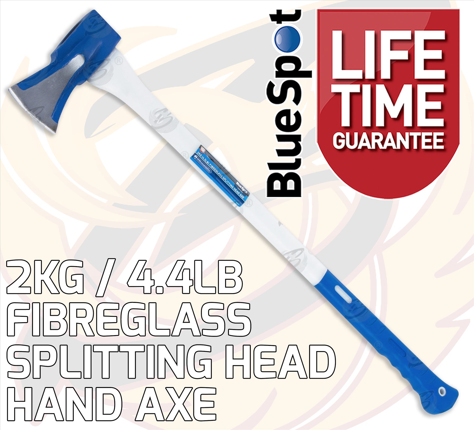 BLUESPOT 2KG ( 4.4LB ) FIBREGLASS SPLITTING HEAD FELLING AXE