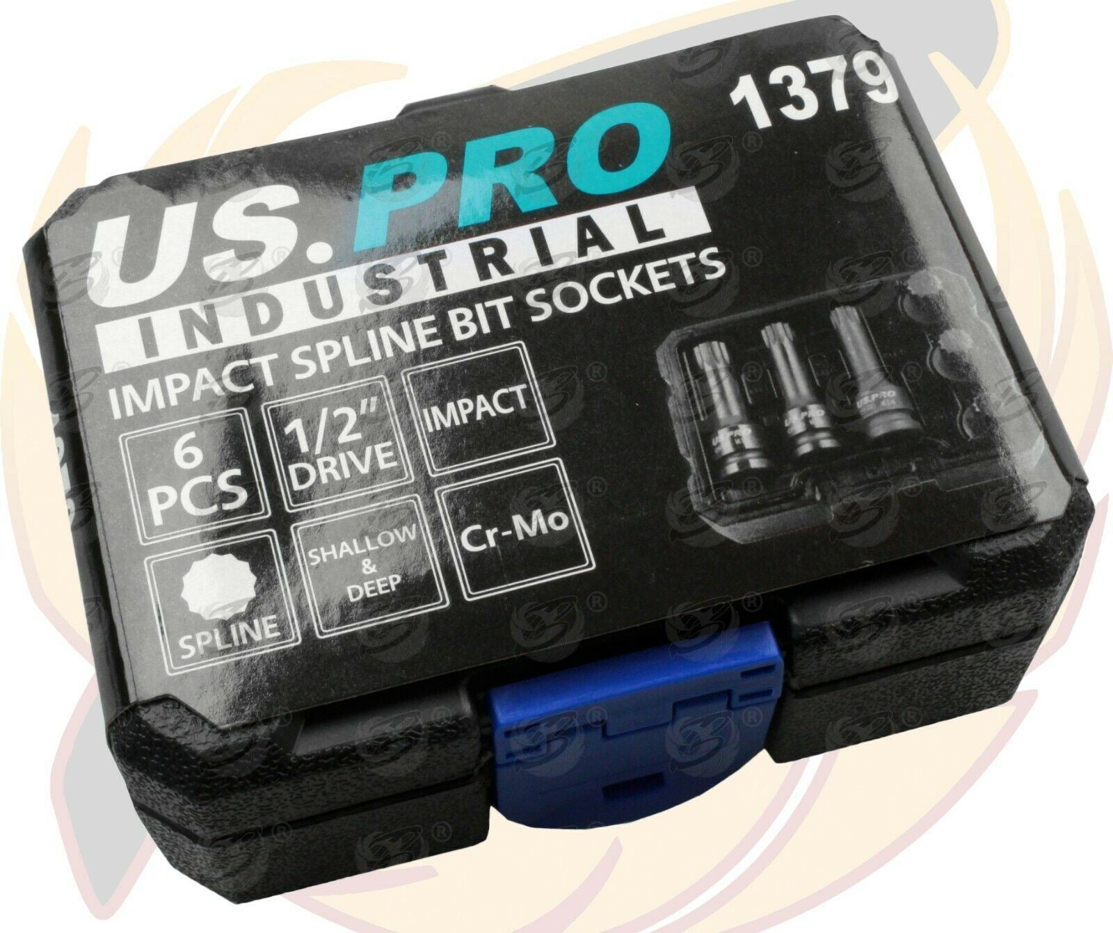 US PRO INDUSTRIAL 6PCS 1/2" DRIVE IMPACT SPLINE BIT SOCKETS M14 - M18