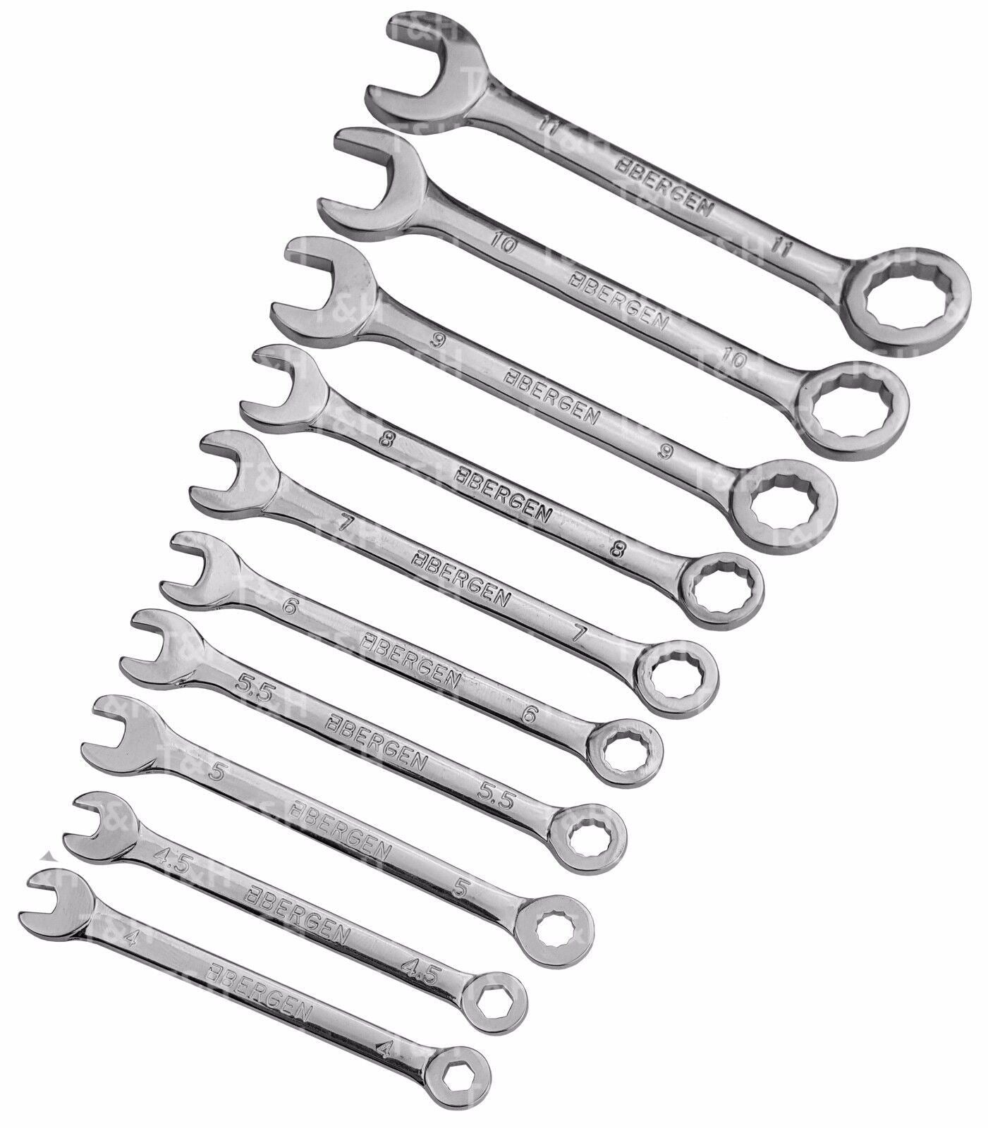 US PRO 10PCS MINI EQUAL COMBINATION SPANNER SET 4MM - 11MM