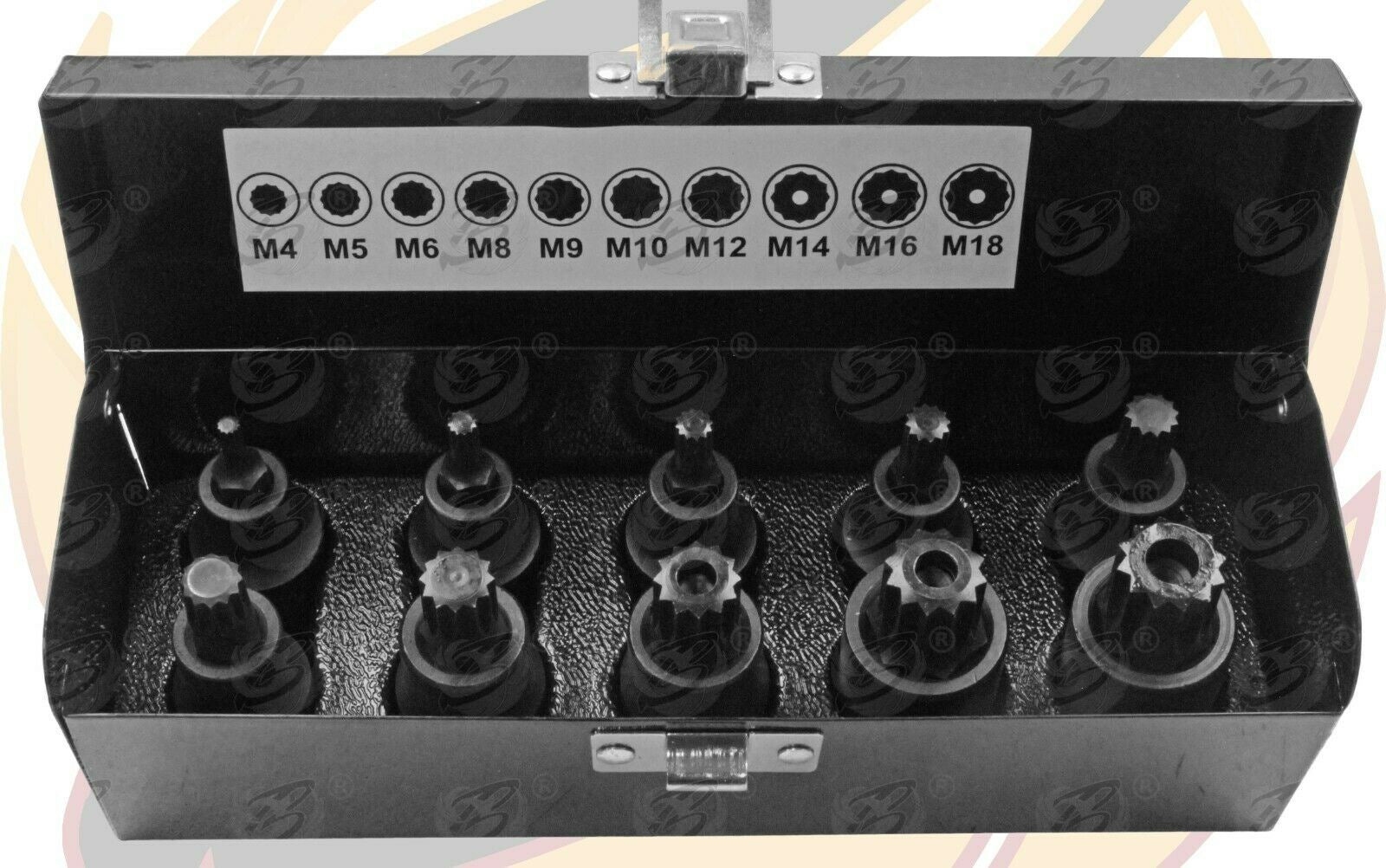 US PRO 10PCS 1/2" DRIVE IMPACT SPLINE BIT SOCKETS M4 - M18