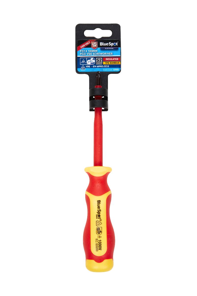 BlueSpot PZ2 x 100mm VDE Screwdriver With A Manufacturers LifeTime Guarantee 13558