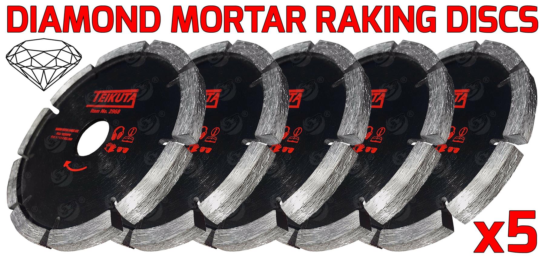 TEIKUTA 4.5" ( 115MM ) DIAMOND MORTAR RAKING DISC ( X 5 )
