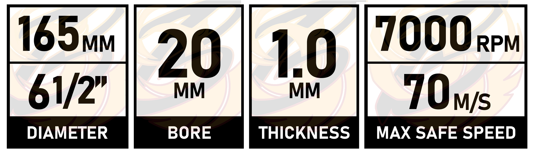 BlueSpot Circular Saw Blade 165mm x 20mm x 24T ( Tct Blades ) ( 19408 )