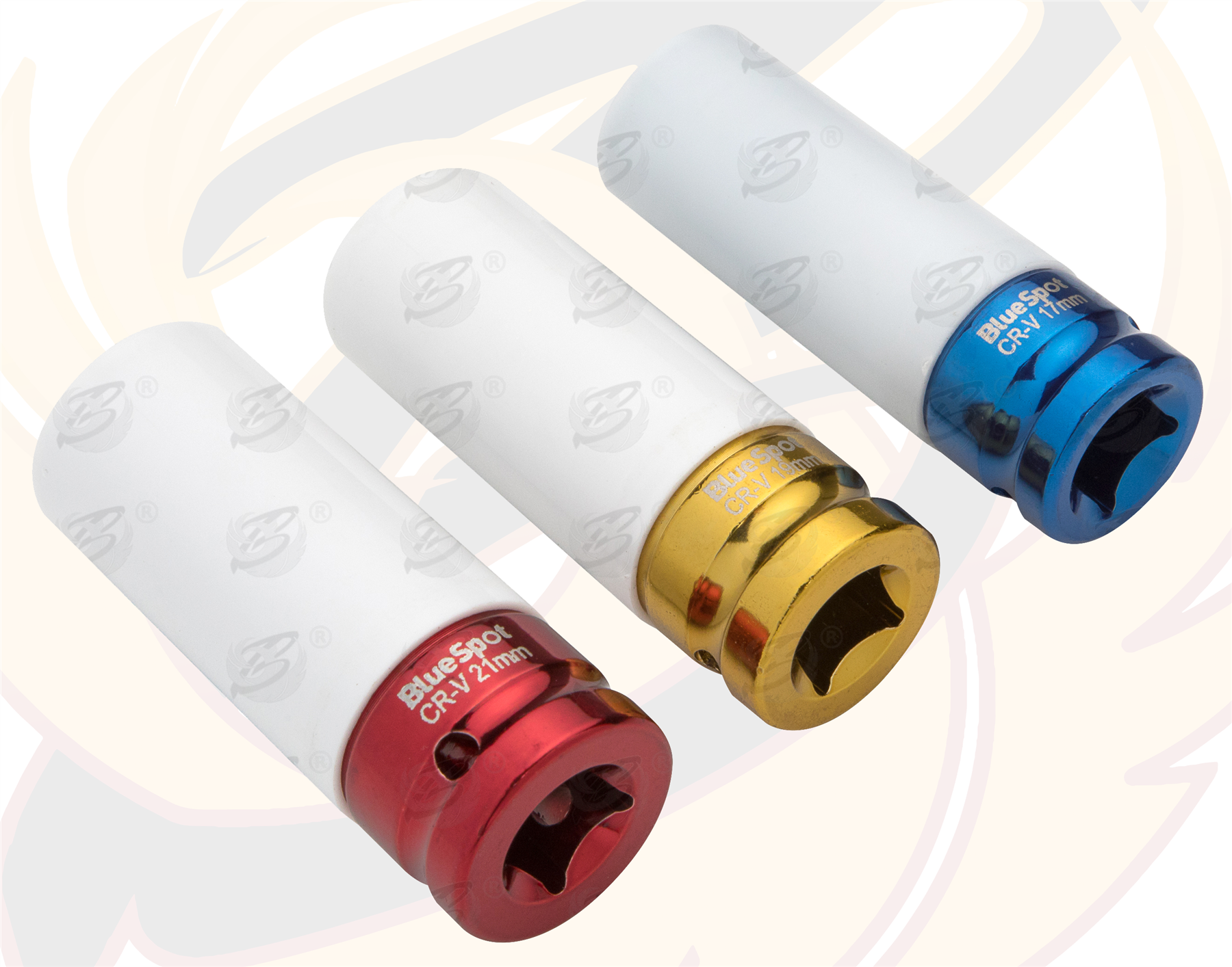 BlueSpot 7 Piece 1/2" Drive Wheel Nut Impact Twist Socket Set ( 17mm - 19mm - 21mm ) ( 01572 )