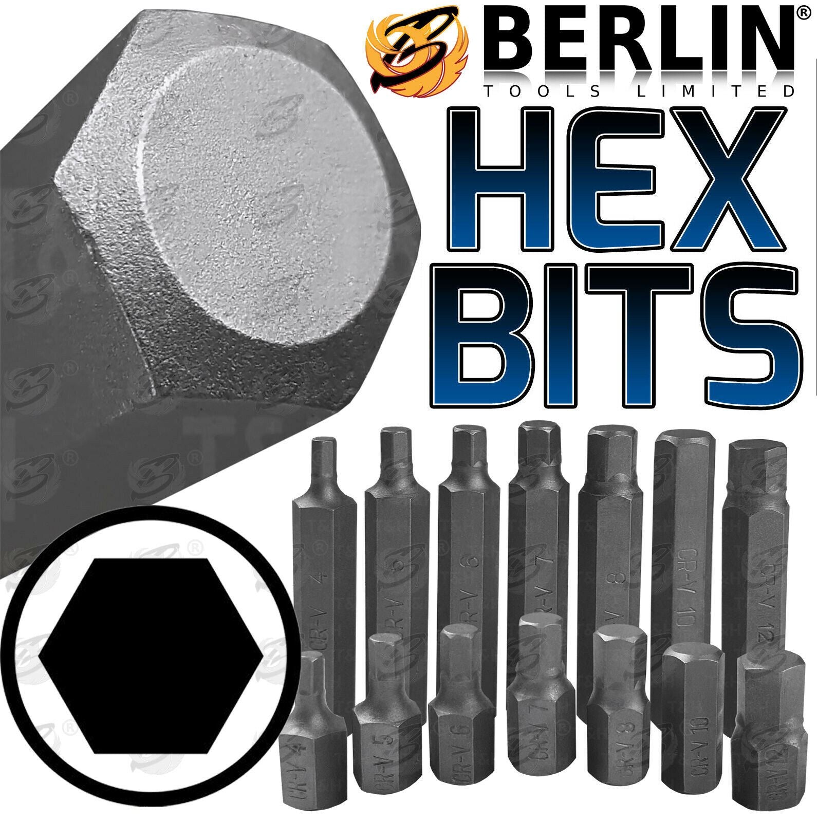 BLUESPOT 40PCS HEX - TORX - SPLINE BIT SOCKETS