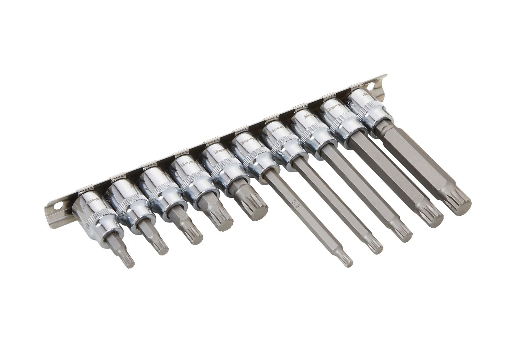 BlueSpot 10 Piece 3/8" Drive Spline Socket Bit Set ( M5 - M12 ) With A Manufacturers LifeTime Guarantee 01486