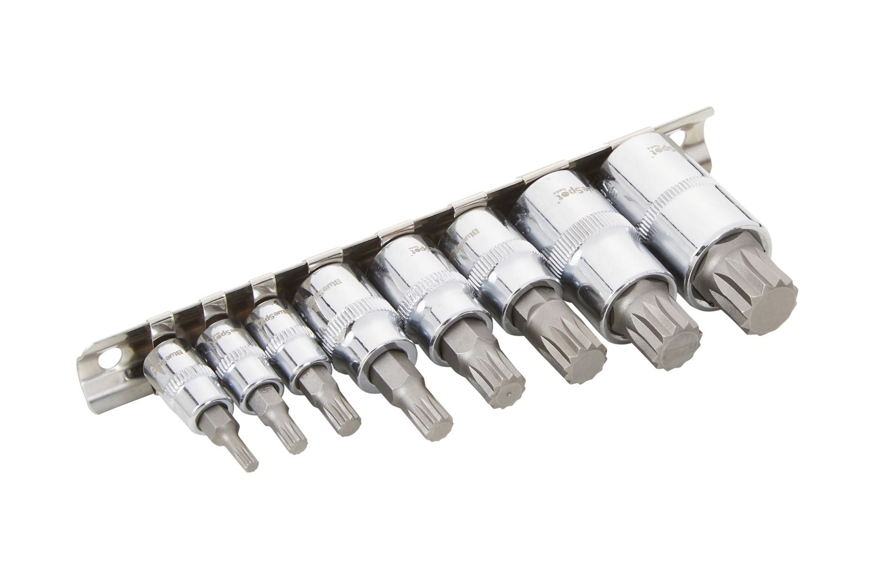 BlueSpot 8 Piece 1/4", 3/8", 1/2" Drive Spline Bit Socket Set ( M4 - M16 ) With A Manufacturers LifeTime Guarantee 01489