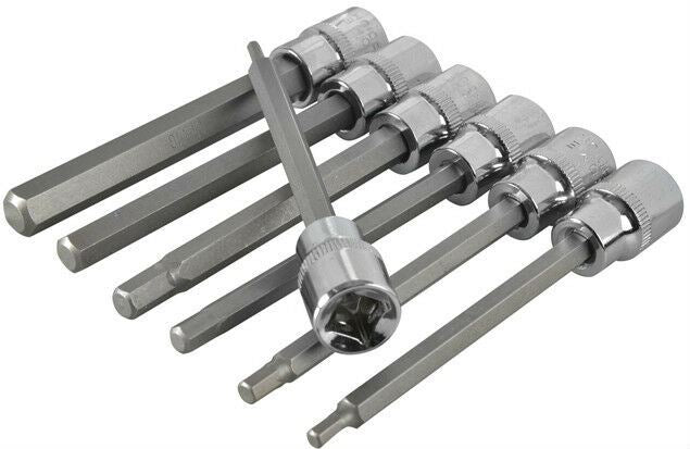 US PRO 7PCS 3/8" DRIVE EXTRA LONG HEX BIT SOCKETS H3 - H10