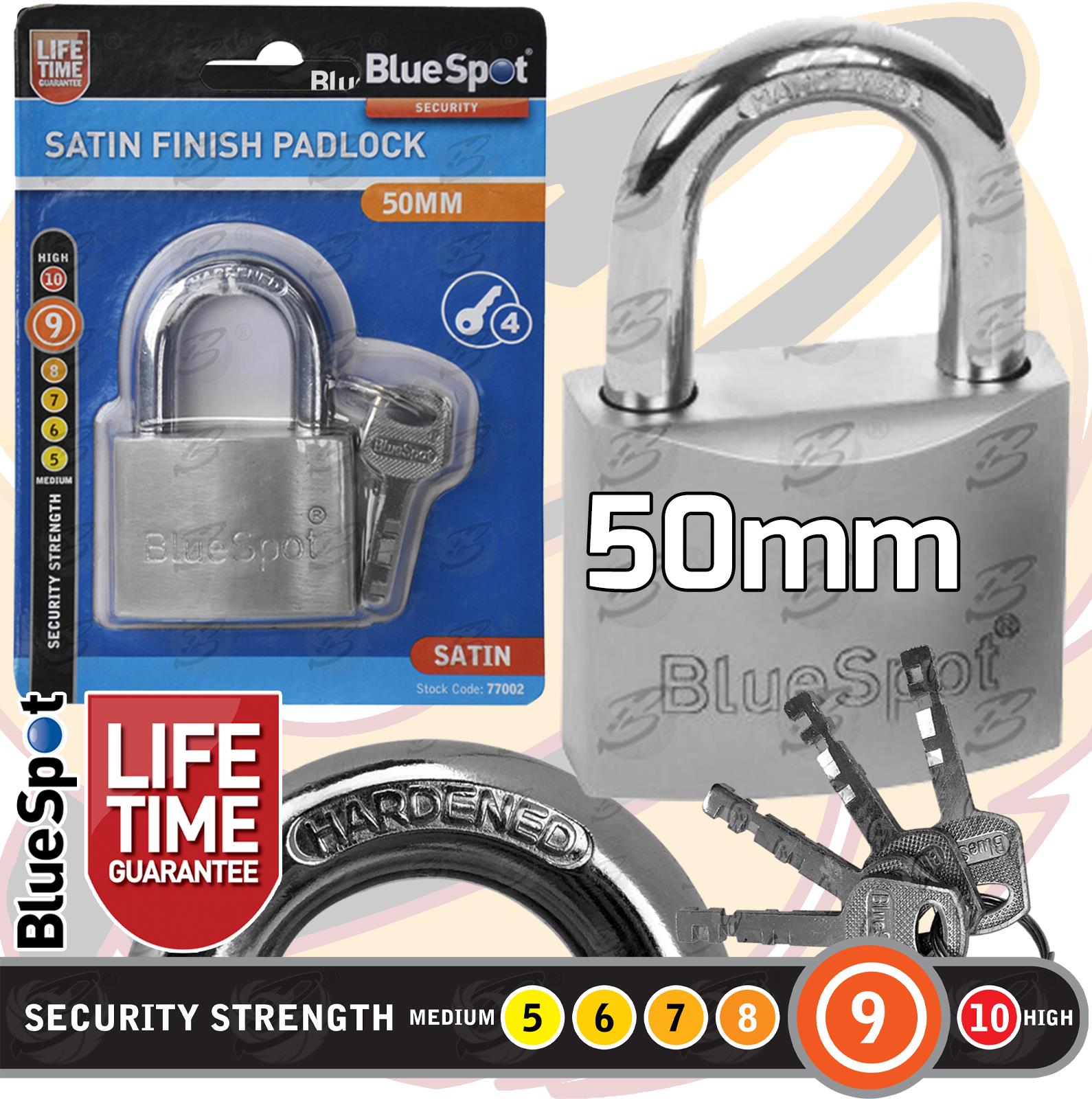 BLUESPOT 50MM SATIN FINSIH PADLOCK