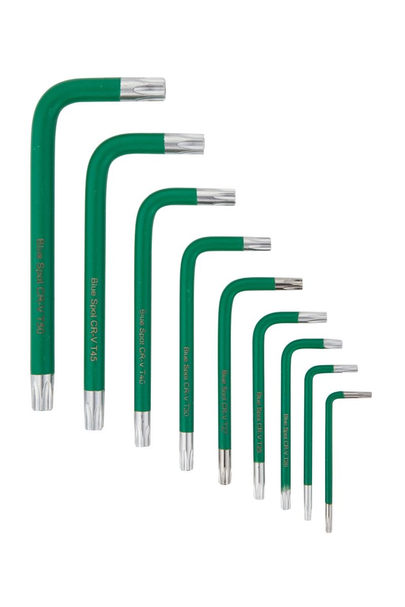 BlueSpot 9 Piece Short Arm Tamper Torx Key Set With A Manufacturers LifeTime Guarantee 15315