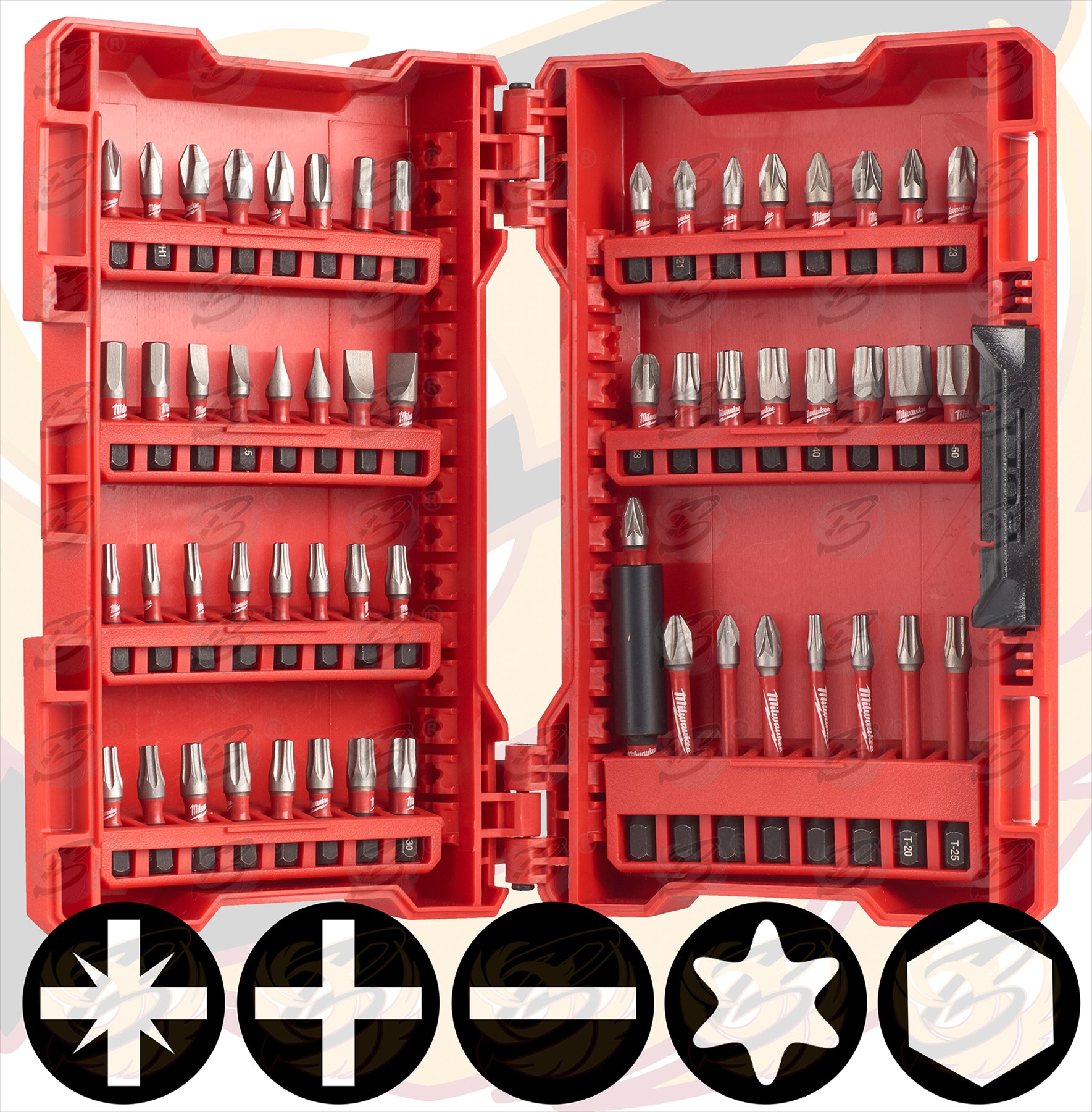 MILWAUKEE 57PCS IMPACT DRILL / DRIVER BIT SET ( SHOCKWAVE IMPACT DUTY )
