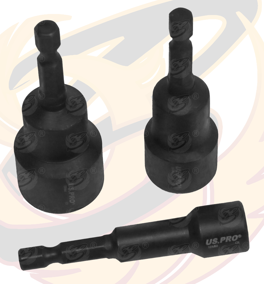 US Pro 10 Piece Magnetic Impact Nut Drivers / Runners ( 6mm - 19mm ) ( 7165 )