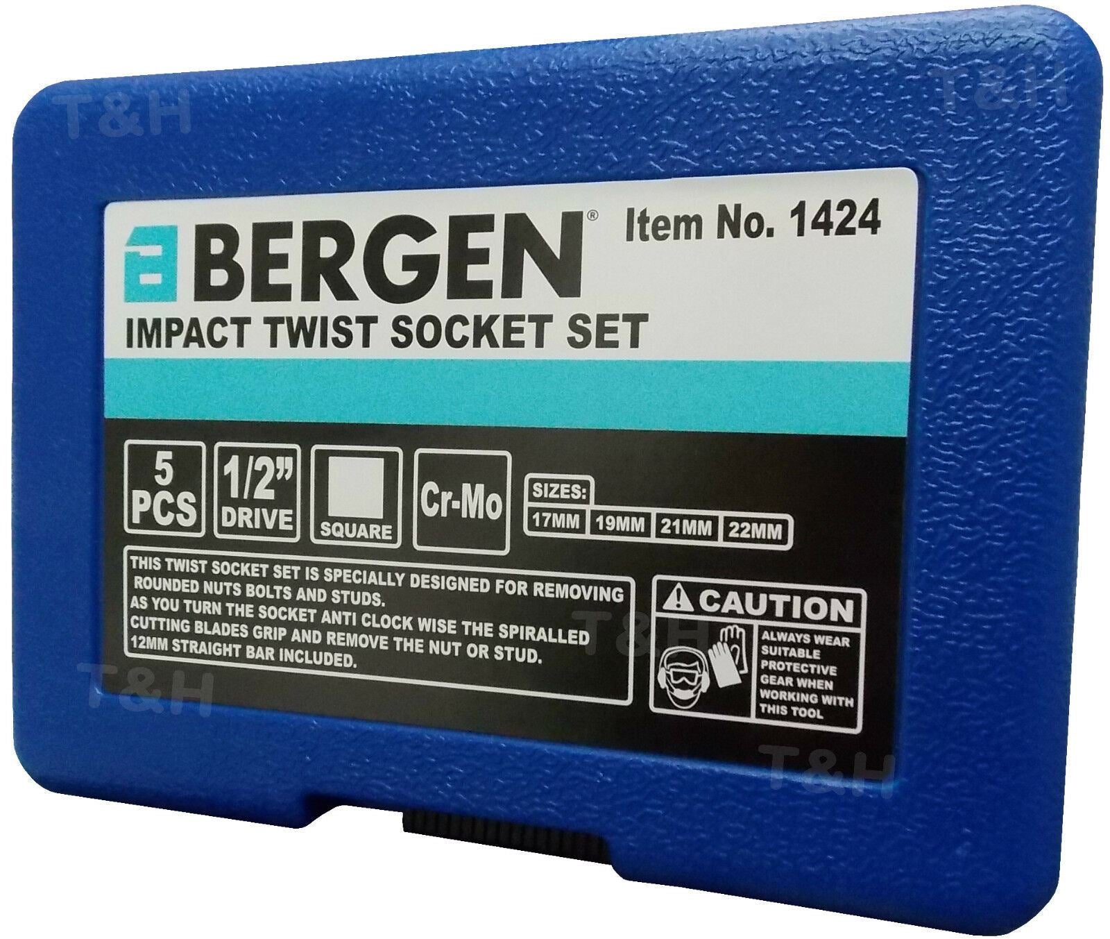 US PRO 5PCS 1/2" DRIVE IMPACT TWIST SOCKETS 17MM - 22MM