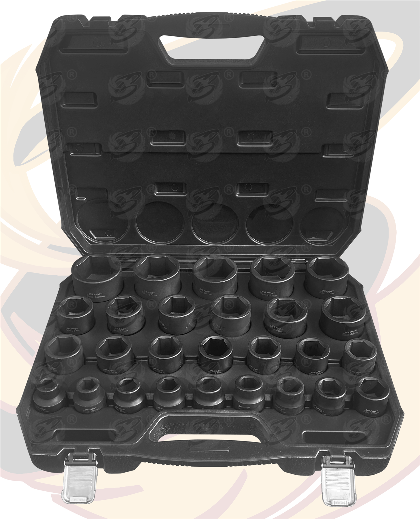 US Pro 27 Piece 3/4" Drive 6 Point Impact Sockets 17mm - 60mm ( 3690 )