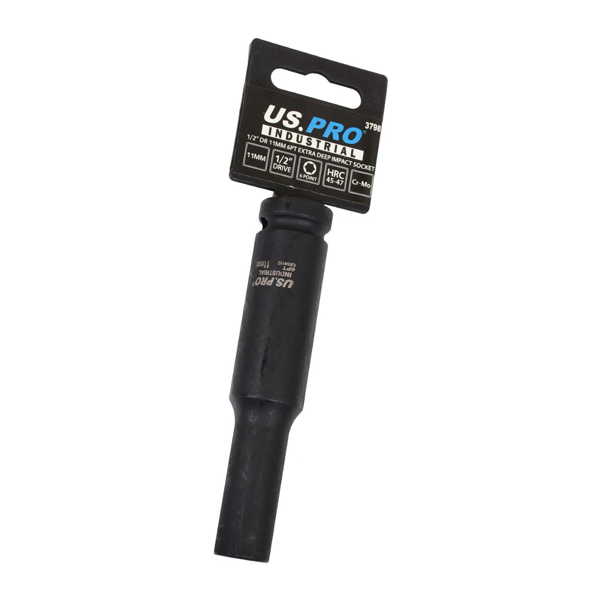 US Pro 1/2" Drive 11mm 6 Point Extra Deep Impact Socket 3798