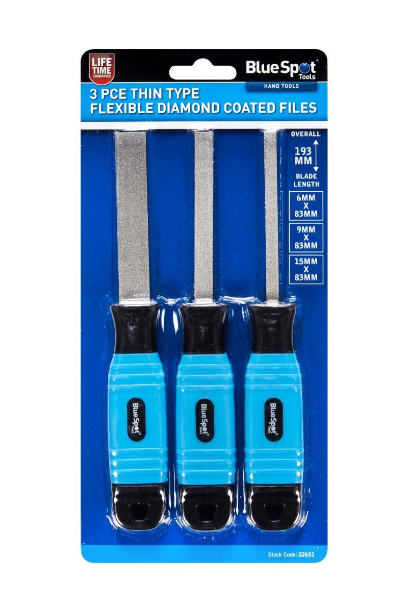 BlueSpot Thin Type 3 Piece Flexible Diamond Coated Files ( 22651 )