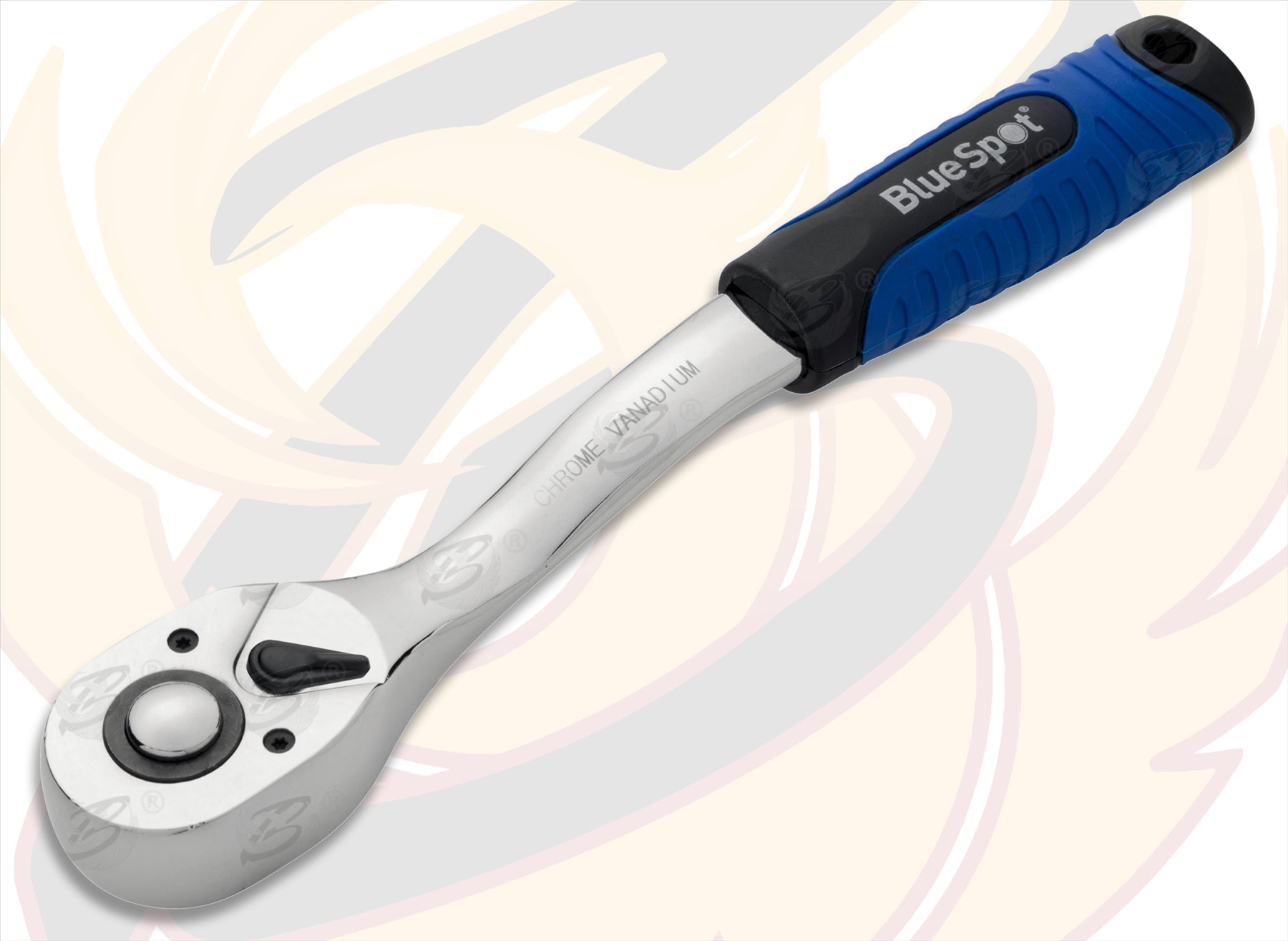 BLUESPOT 1/2" DRIVE 72 TOOTH SOFT GRIP CURVED RATCHET HANDLE