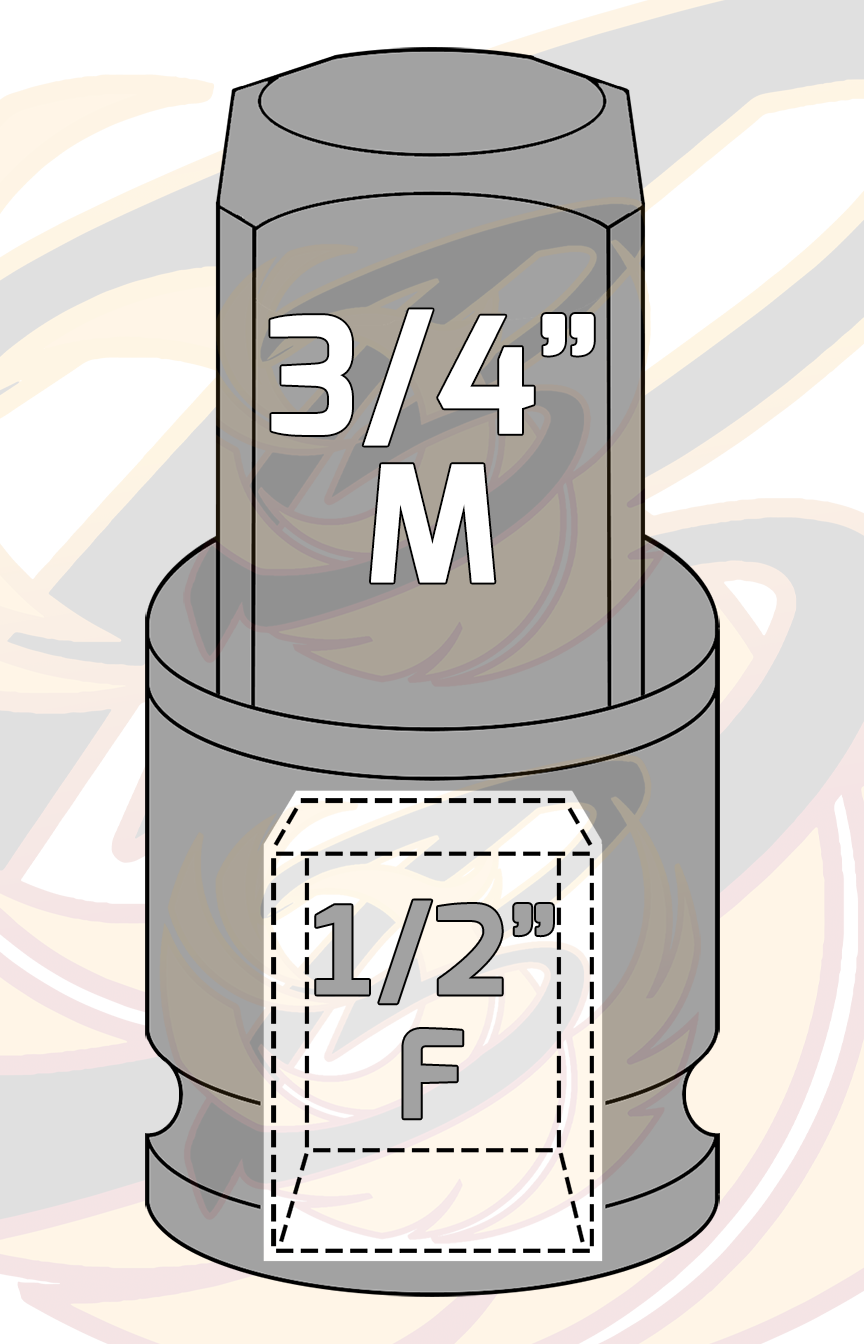 US Pro Impact Socket Ada Pointer 1/2" Drive Up To 3/4" Drive ( 3494 )