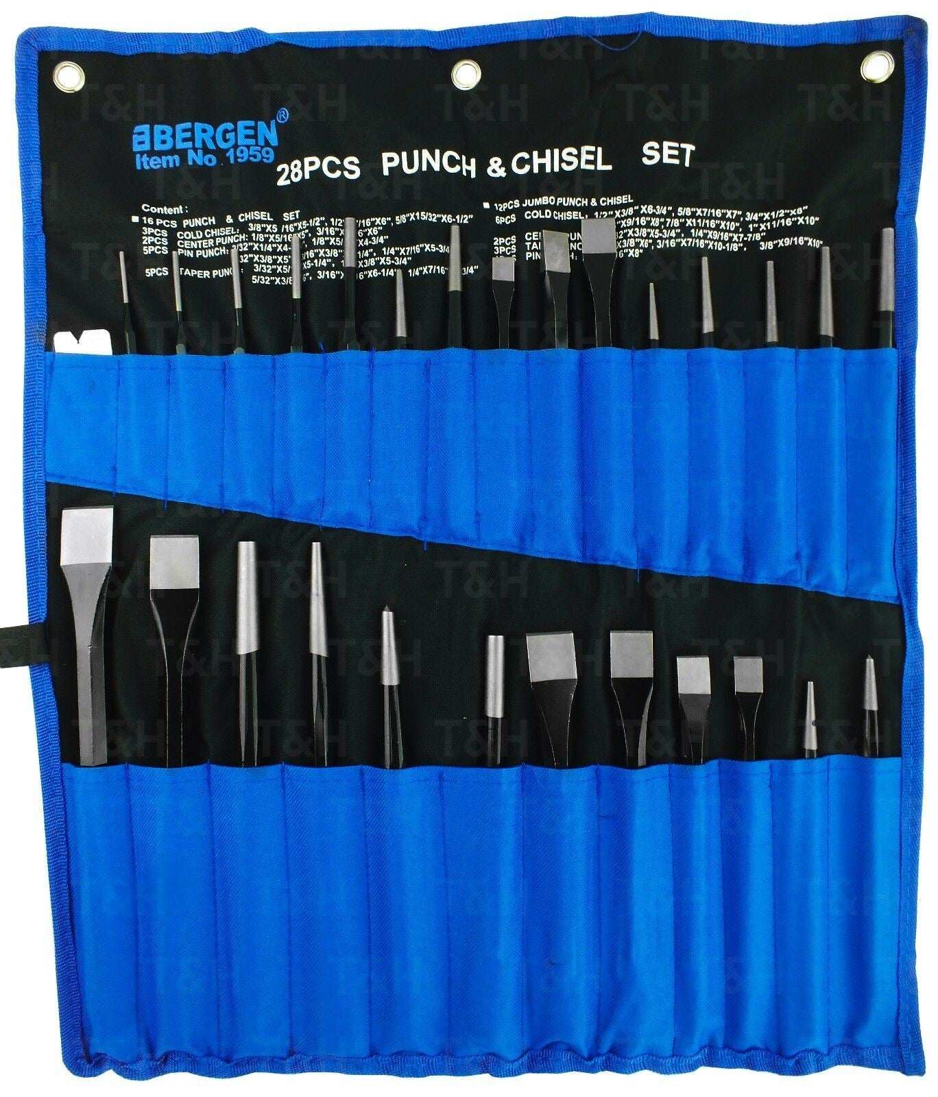 US PRO 28PCS PUNCH & CHISEL SET