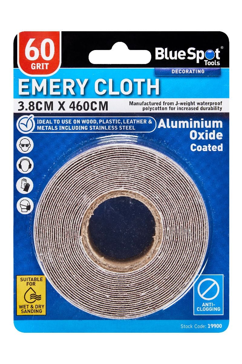 BlueSpot 3.8cm x 460cm Emery Cloth 60 Grit 19900