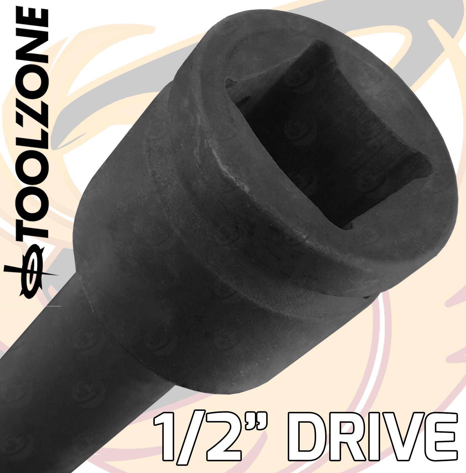 TOOLZONE 19PCS 1/2" DRIVE 6 POINT DEEP IMPACT SOCKETS & EXTENSIONS 10MM - 32MM