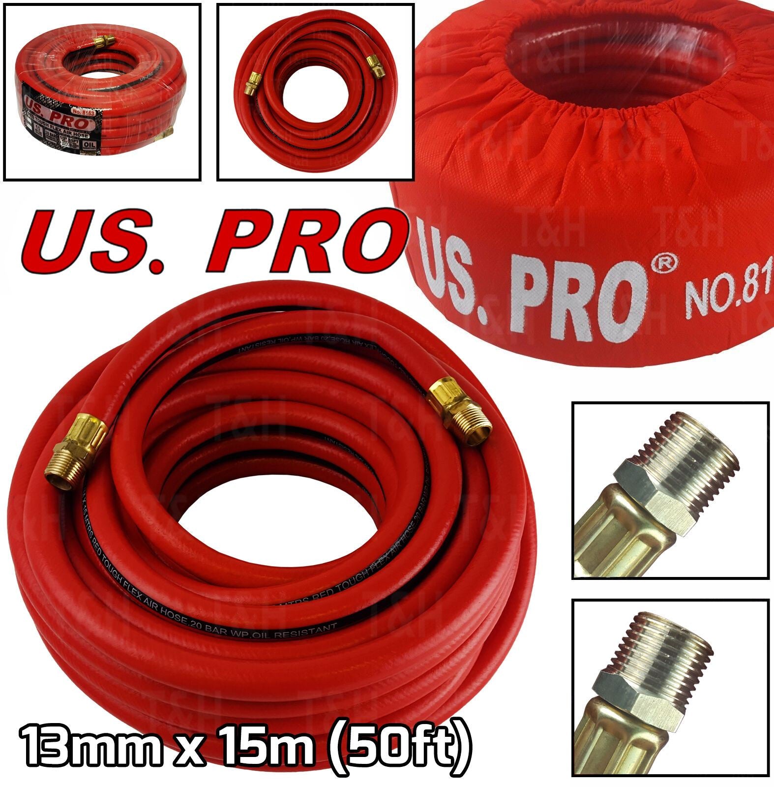US PRO 15M ( 50FT ) 1/2" BSPT AIR LINE HOSE