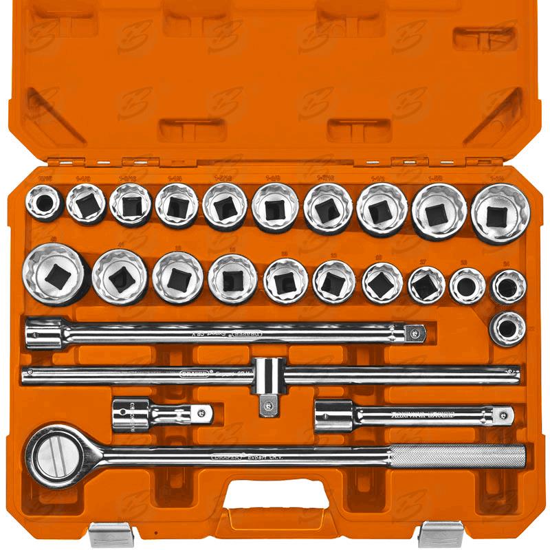 DRAPER 26PCS 3/4" DRIVE 12 POINT METRIC & SAE SOCKET SET 22MM - 46MM & 15/16" - 1 3/4"