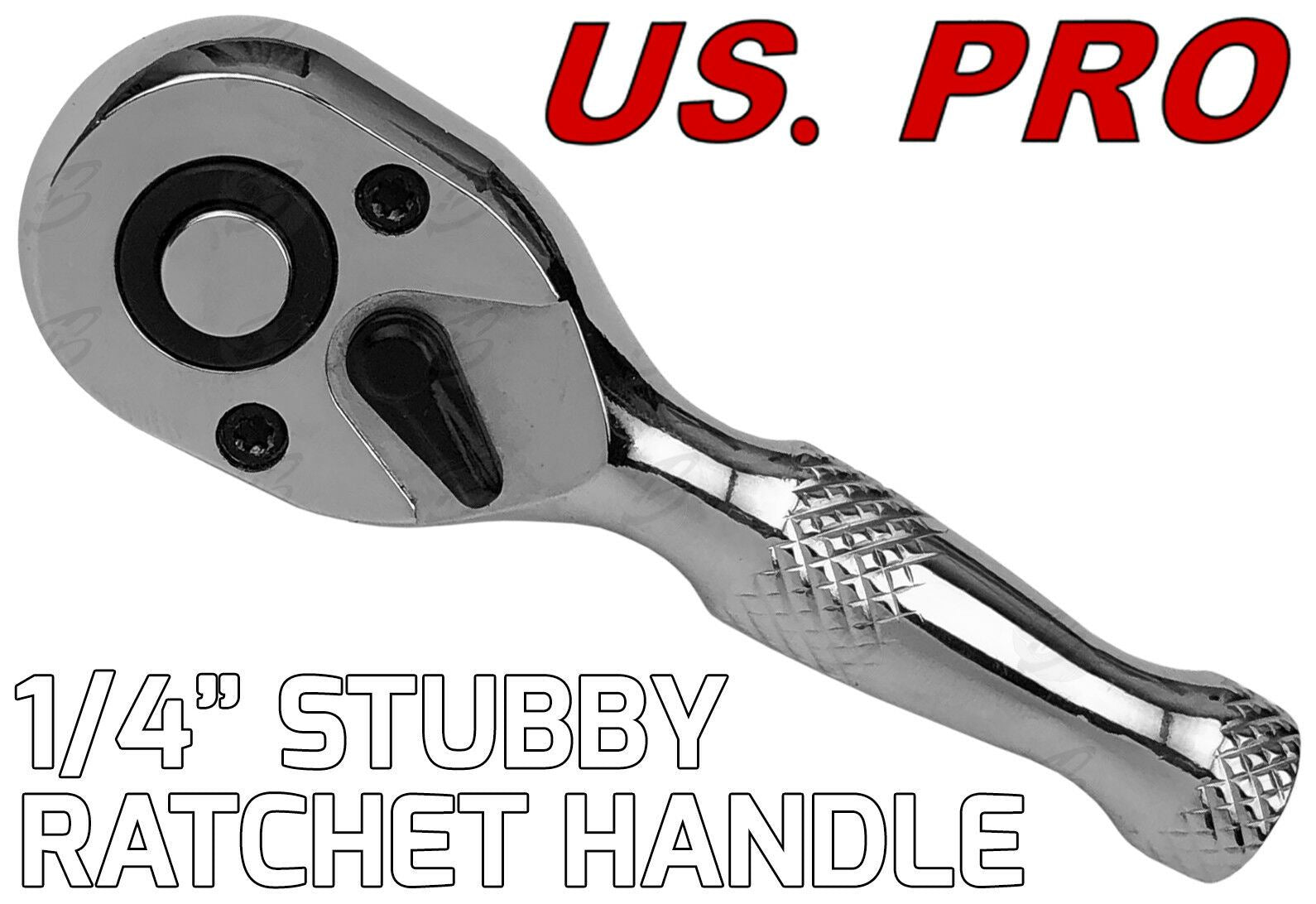 US PRO 3PCS STUBBY RATCHET HANDLE SET 1/4" & 3/8" & 1/2" DRIVE