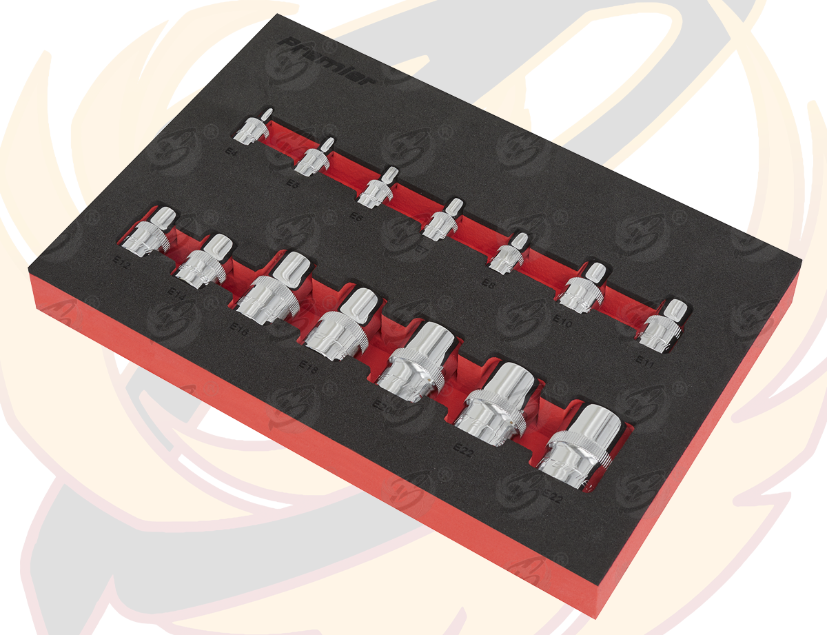 Sealey 14 Piece 1/4" & 3/8" & 1/2" Drive E - Torx Sockets E4 - E24 ( AK61807 )