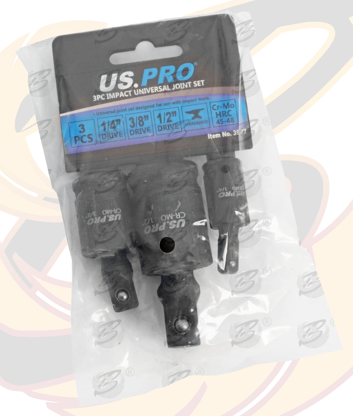 US PRO 3PCS 1/4" - 3/8" - 1/2" DRIVE IMPACT UNIVERSAL JOINT WOBBLE SET