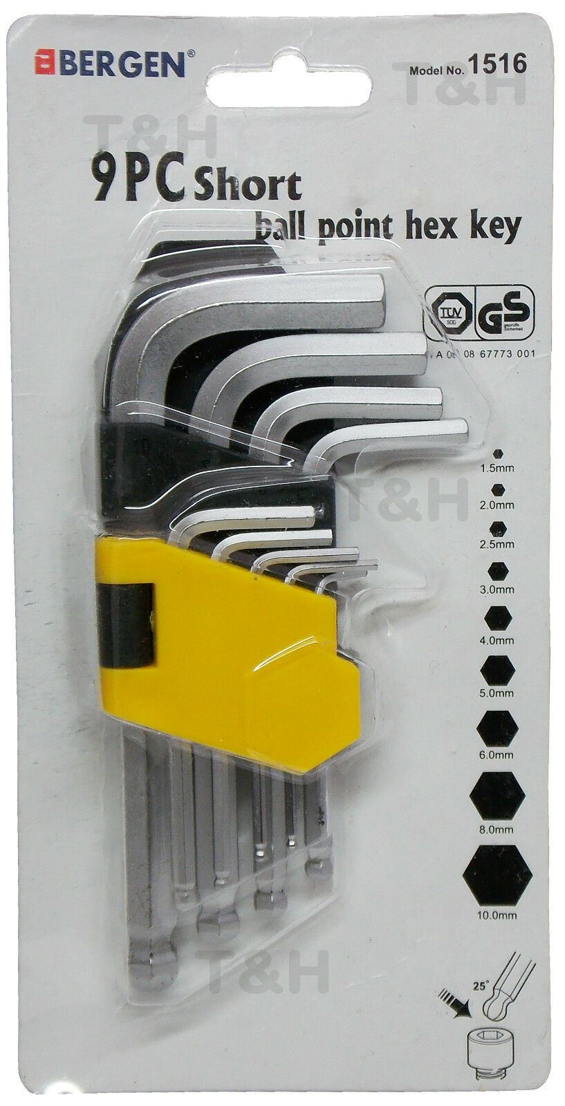 US PRO 9PCS STUBBY BALL END HEX KEY SET H1.5 - H10