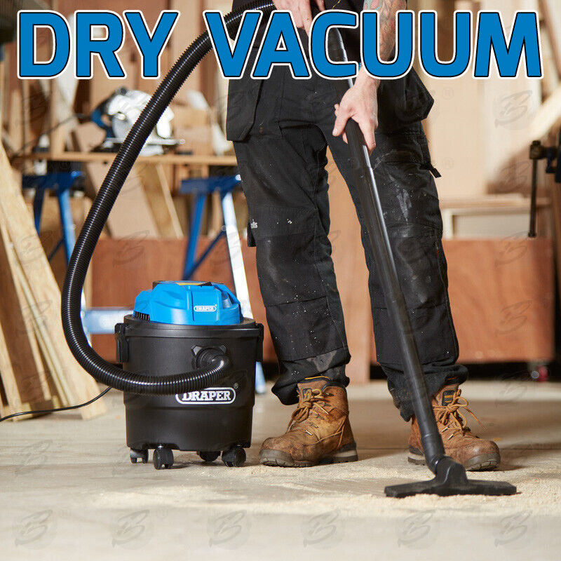 DRAPER WET AND DRY VACUUM CLEANER 15L 1250W / 230V WATER DIRT CARPET WASHER