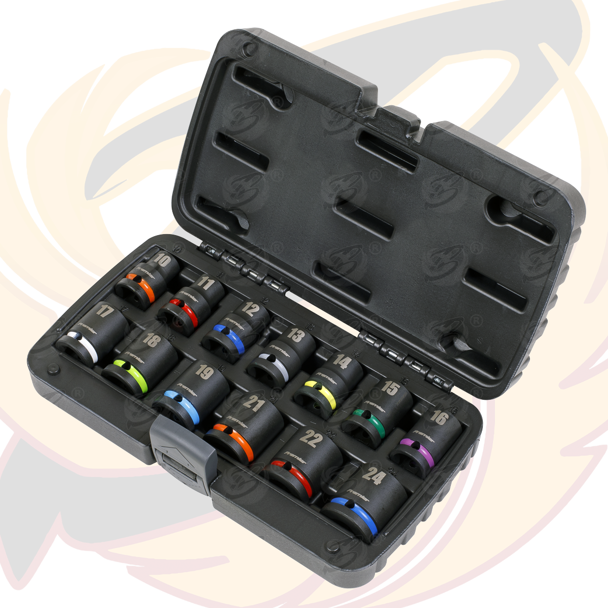 Sealey 13 Piece 1/2" Drive 6 Point Shallow Impact Sockets 10mm - 24mm ( AK5617M )