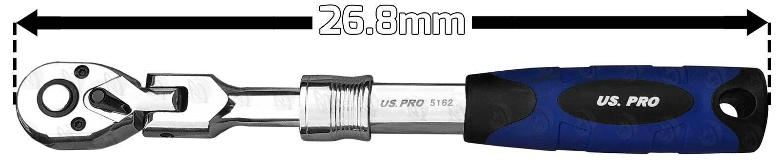 US PRO 3/8" DRIVE 72 TOOTH FLEXI HEAD EXTENDABLE RATCHET HANDLE