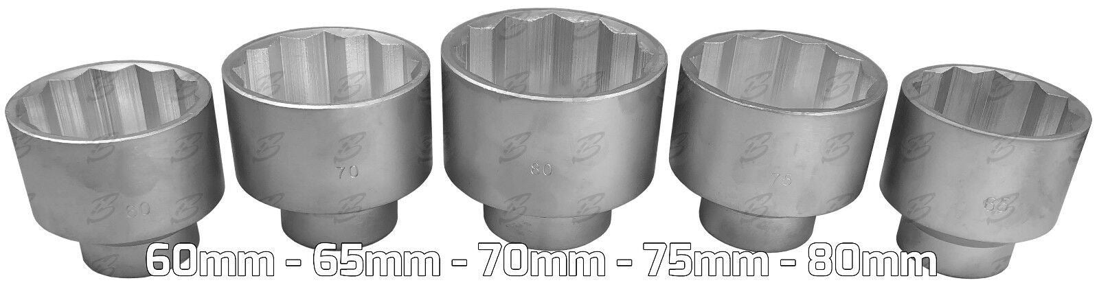 TOOLZONE 21PCS 1" DRIVE 12 POINT SOCKET SET 30MM - 80MM