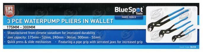 BLUESPOT 3PCS LOCKING WATER PUMP PLIERS