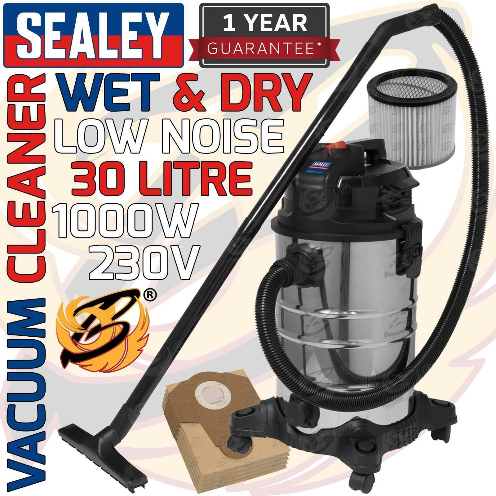 Sealey 30L Wet & Dry Vacuum Cleaner 1000W 230V ( PC30LN )