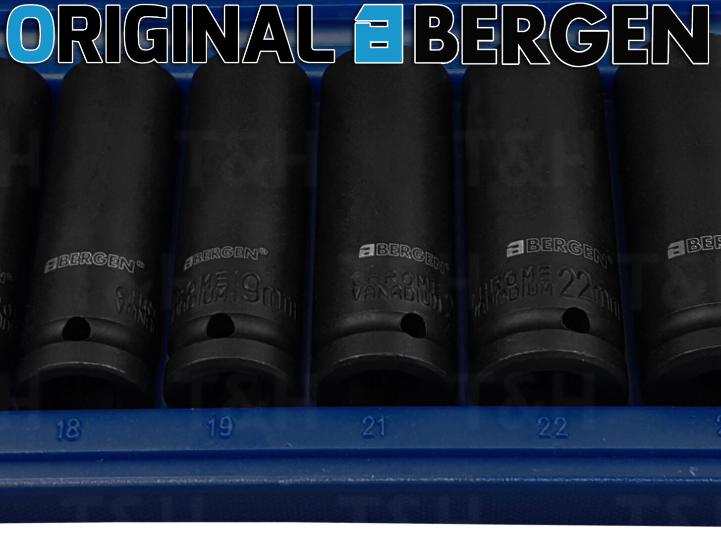 BERGEN 13PCS 1/2" DRIVE 12 POINT DEEP IMPACT SOCKETS 13MM - 32MM