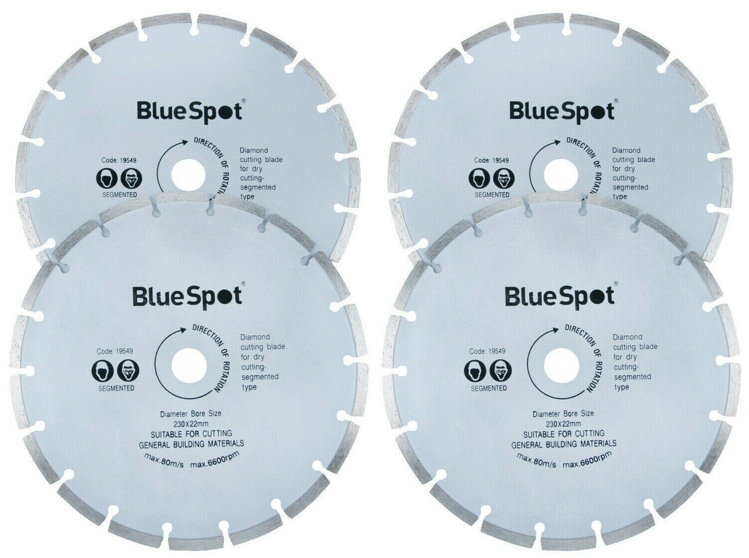 BLUESPOT 4PCS 9" ( 230MM ) DIAMOND CUTTING DISCS