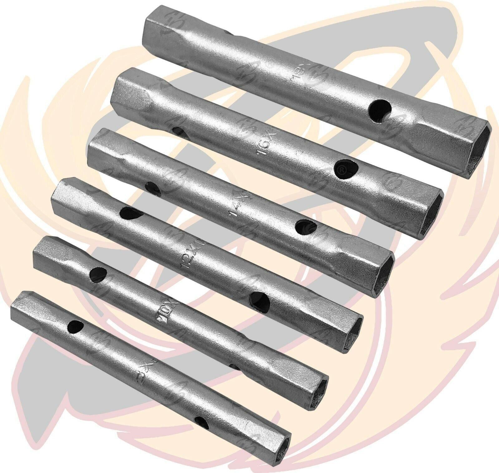 US Pro 6 Piece Tubular Box Spanners 8mm - 19mm 3515