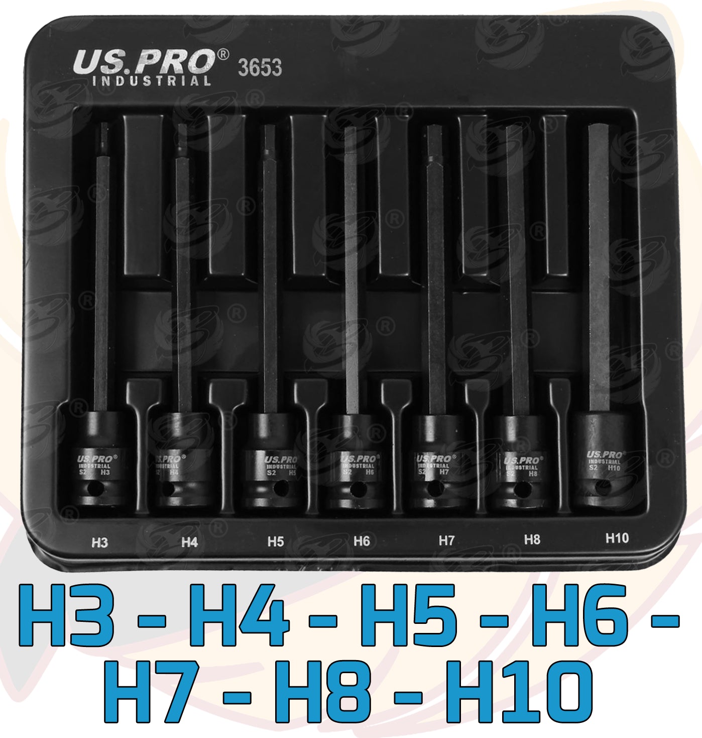 US PRO IMPACT 14PCS 3/8" DRIVE LONG & SHORT HEX BIT SOCKET SET H3 - H10