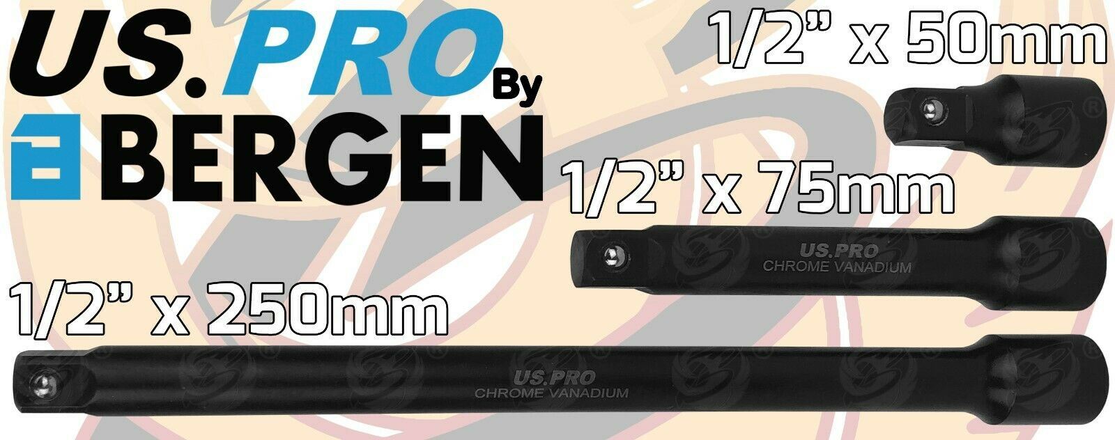 US PRO 9PCS 1/4" & 3/8" & 1/2" DRIVE IMPACT EXTENSION BARS