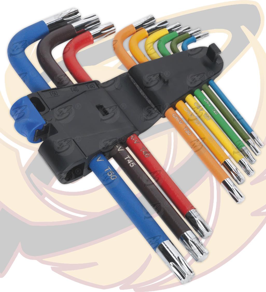 SEALEY 9PCS TORX & TAMPERPROOF TOX KEYS T10 - T50